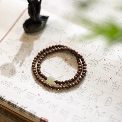 🔥現貨🔥 【金絲檀木４ｍｍ】纖細佛珠手鍊簡約和田玉古風小清新仙氣檀木手串文藝女款聖誕節生日禮物情侶情人節