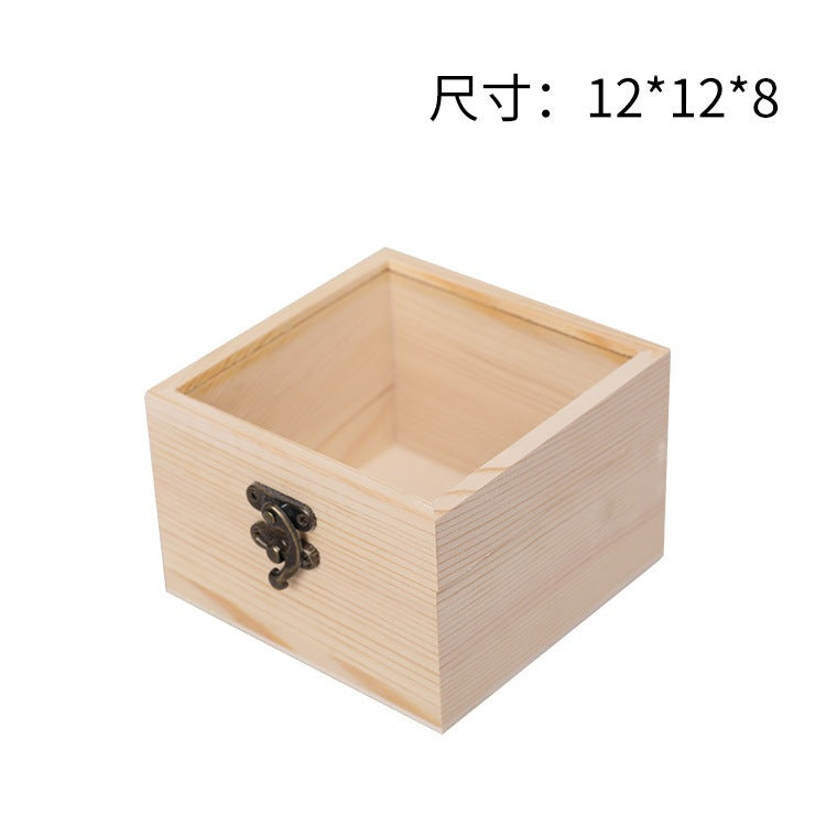現貨 【消磁淨化水晶木盒】 水晶淨化盒創意乾燥花木盒玻璃蓋木盒糖果木盒收納盒飾品盒