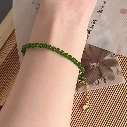 現貨「綠籬」天然綠玉髓手鍊女款顯白復古綠葡萄手串【開運堂】