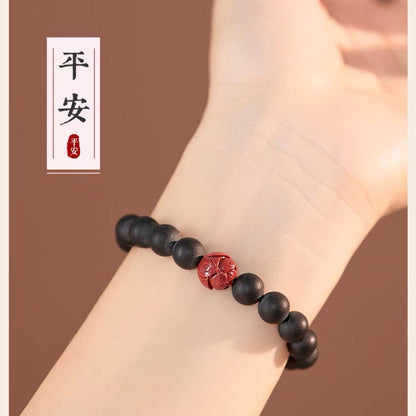 現貨天然藥珀蓮花硃砂手鍊避邪防小人保平安，文藝男女手串復古民族風本命年"開運堂"