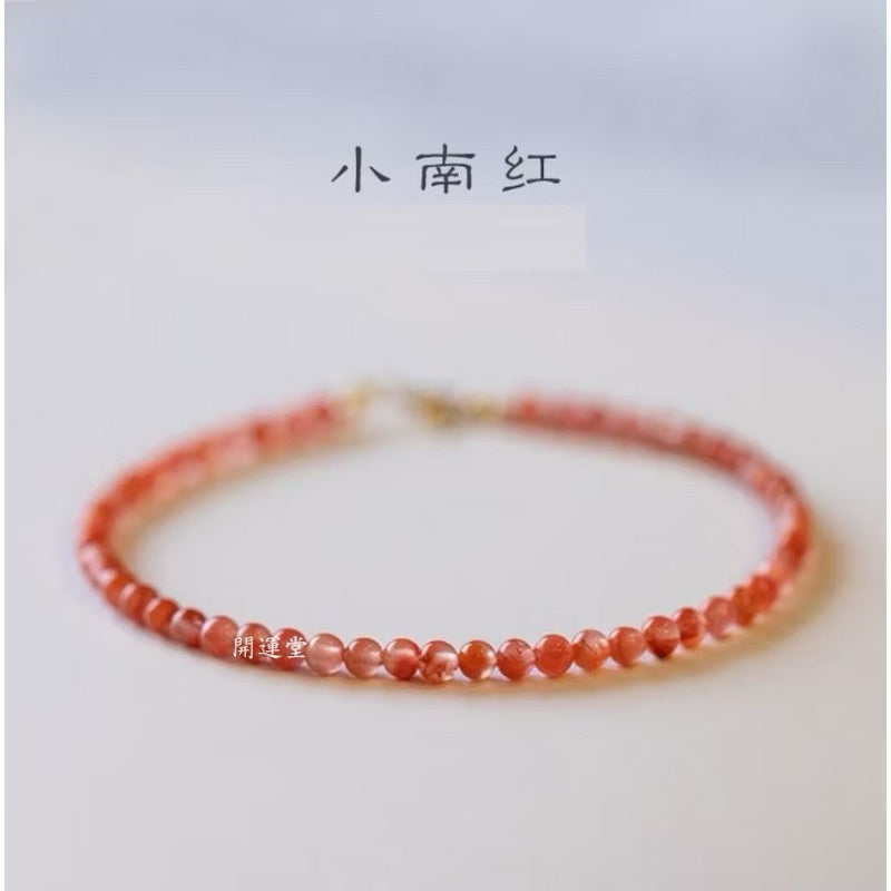 【開運堂水晶】3mm極細款天然多款水晶手鍊切面極細手鍊天然石可調節手鍊手串桃花招財防小人開運轉運五帝錢閨蜜手鍊增加人緣旺桃花