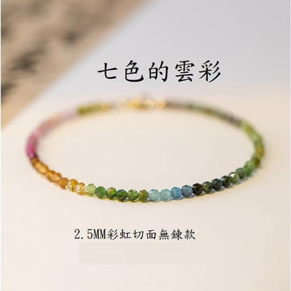 【開運堂水晶】3mm極細款天然多款水晶手鍊切面極細手鍊天然石可調節手鍊手串桃花招財防小人開運轉運五帝錢閨蜜手鍊增加人緣旺桃花