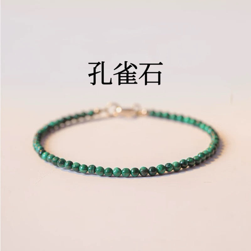 【開運堂水晶】3mm極細款天然多款水晶手鍊切面極細手鍊天然石可調節手鍊手串桃花招財防小人開運轉運五帝錢閨蜜手鍊增加人緣旺桃花